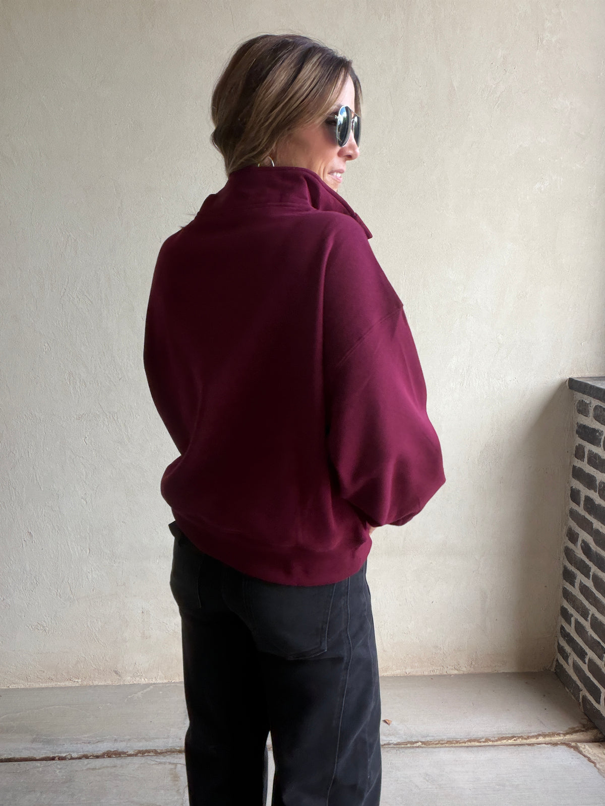 Cassie Sweatshirt in Burgundy