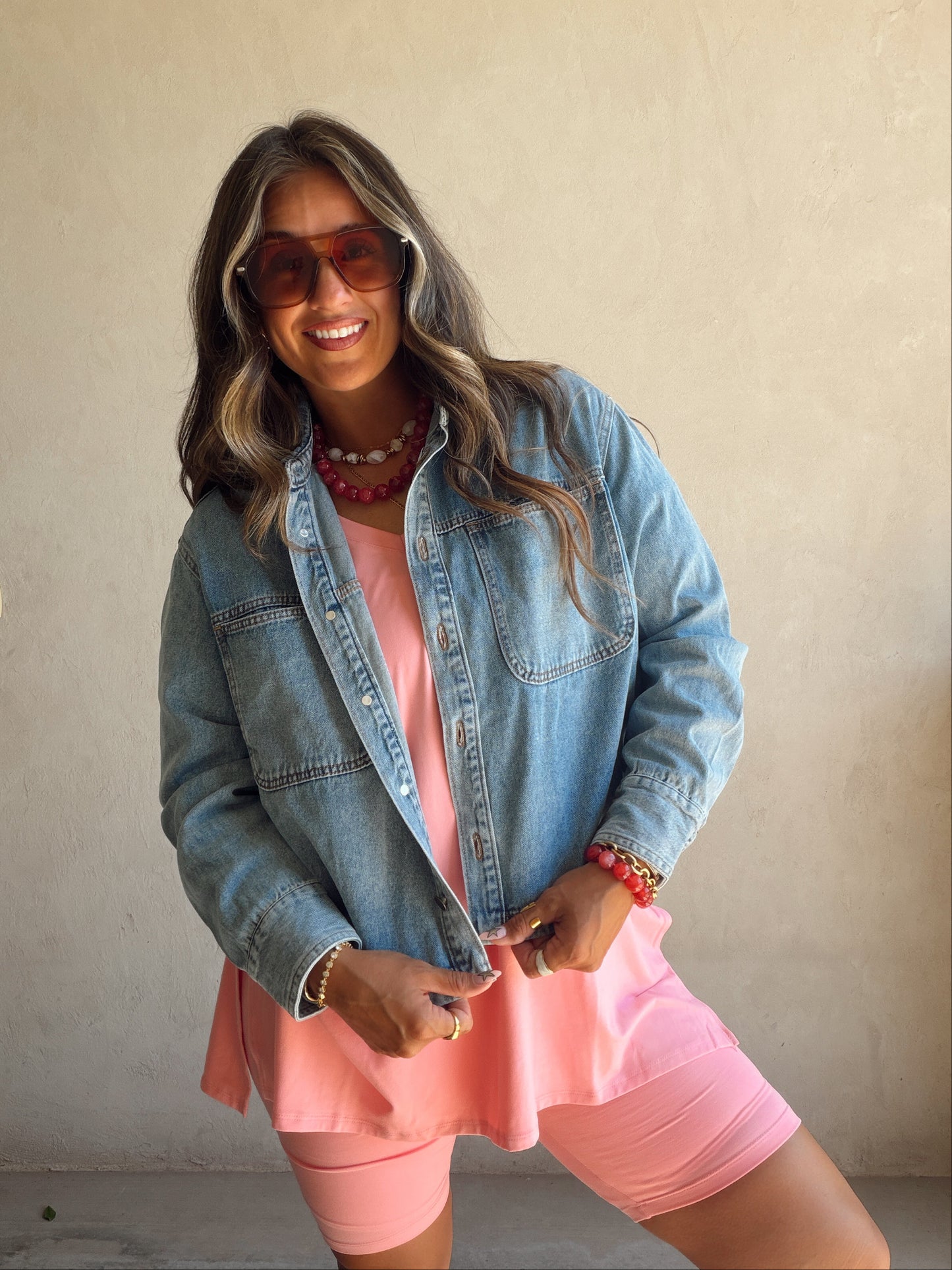 Bree Cropped Medium Wash Denim Jacket
