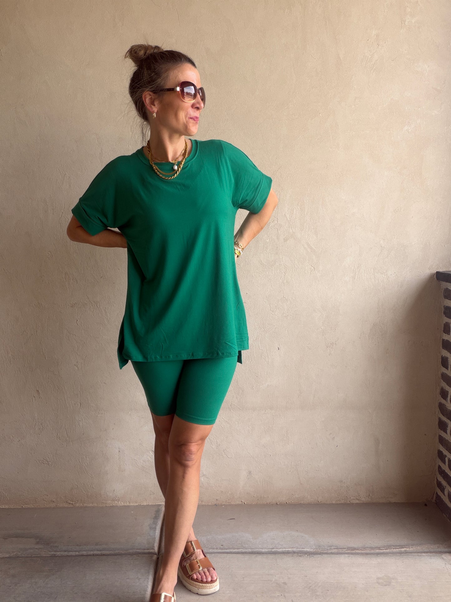 Jillian Heavenly Biker Set in Kelly Green