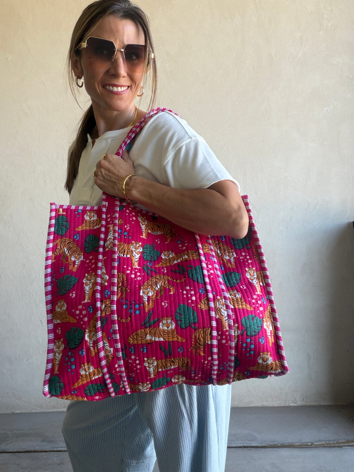 Mindee Quilted Bag – Hot Pink Tiger