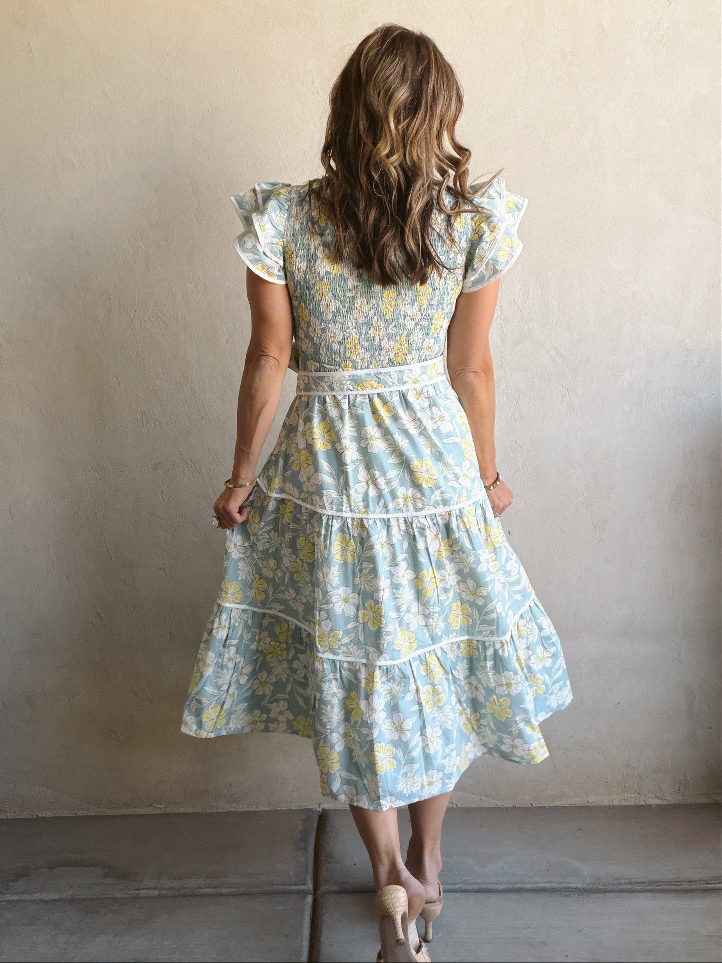 Cassandra Dress in Mint Floral