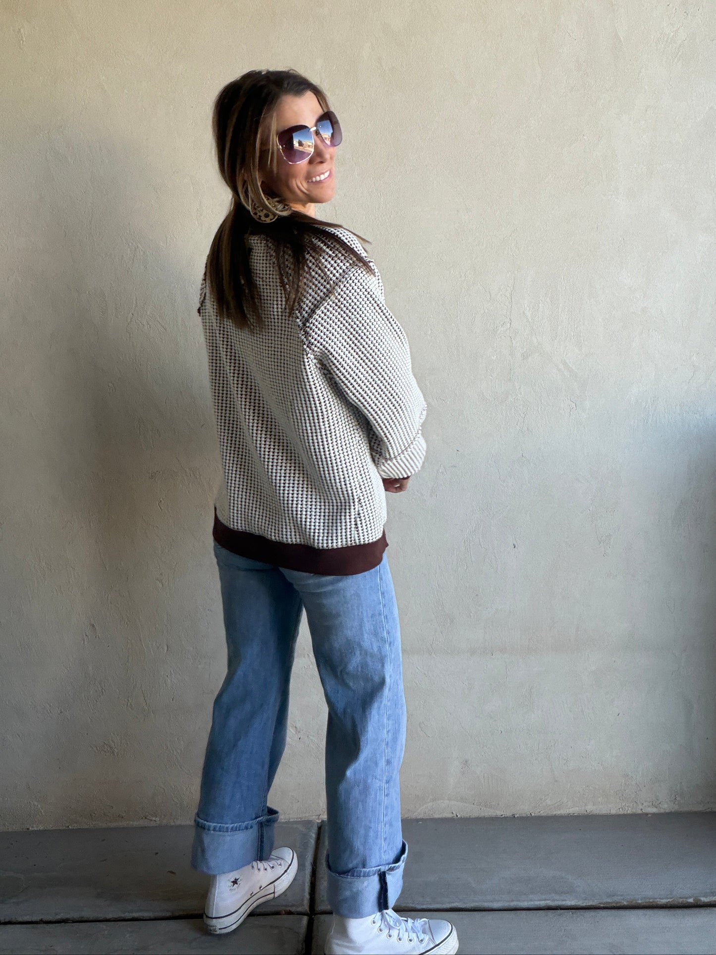 Adalyn Pullover in Chocolate & Ivory