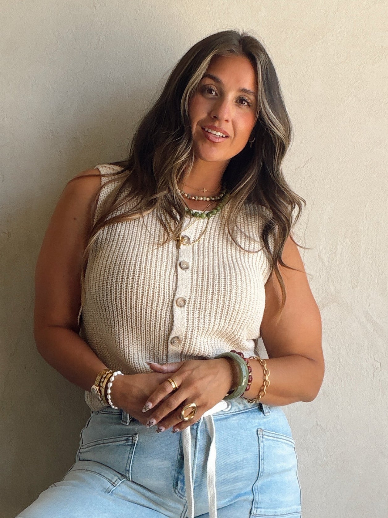 Liz Vest in Tan