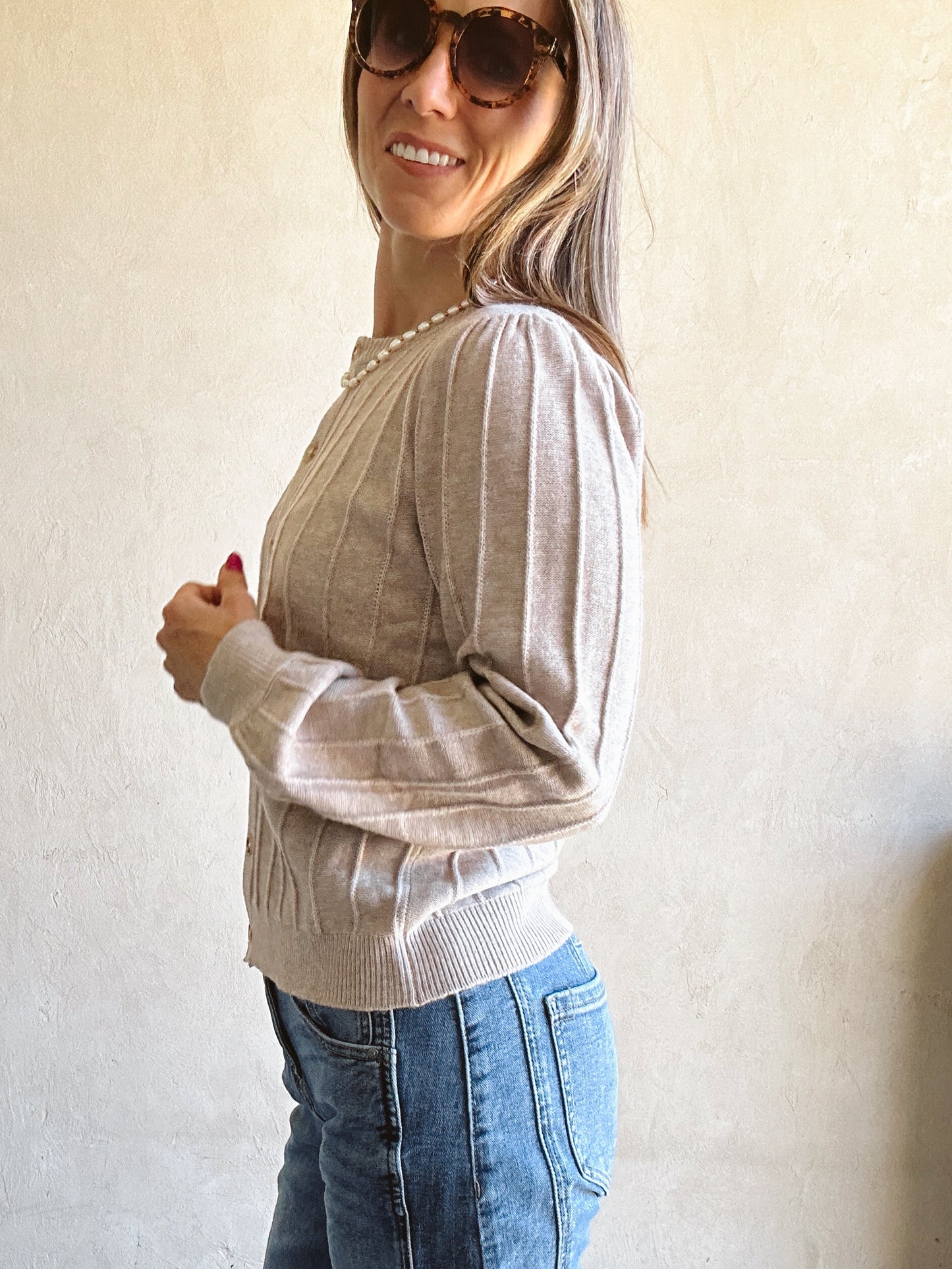 Ella Cardigan in Taupe