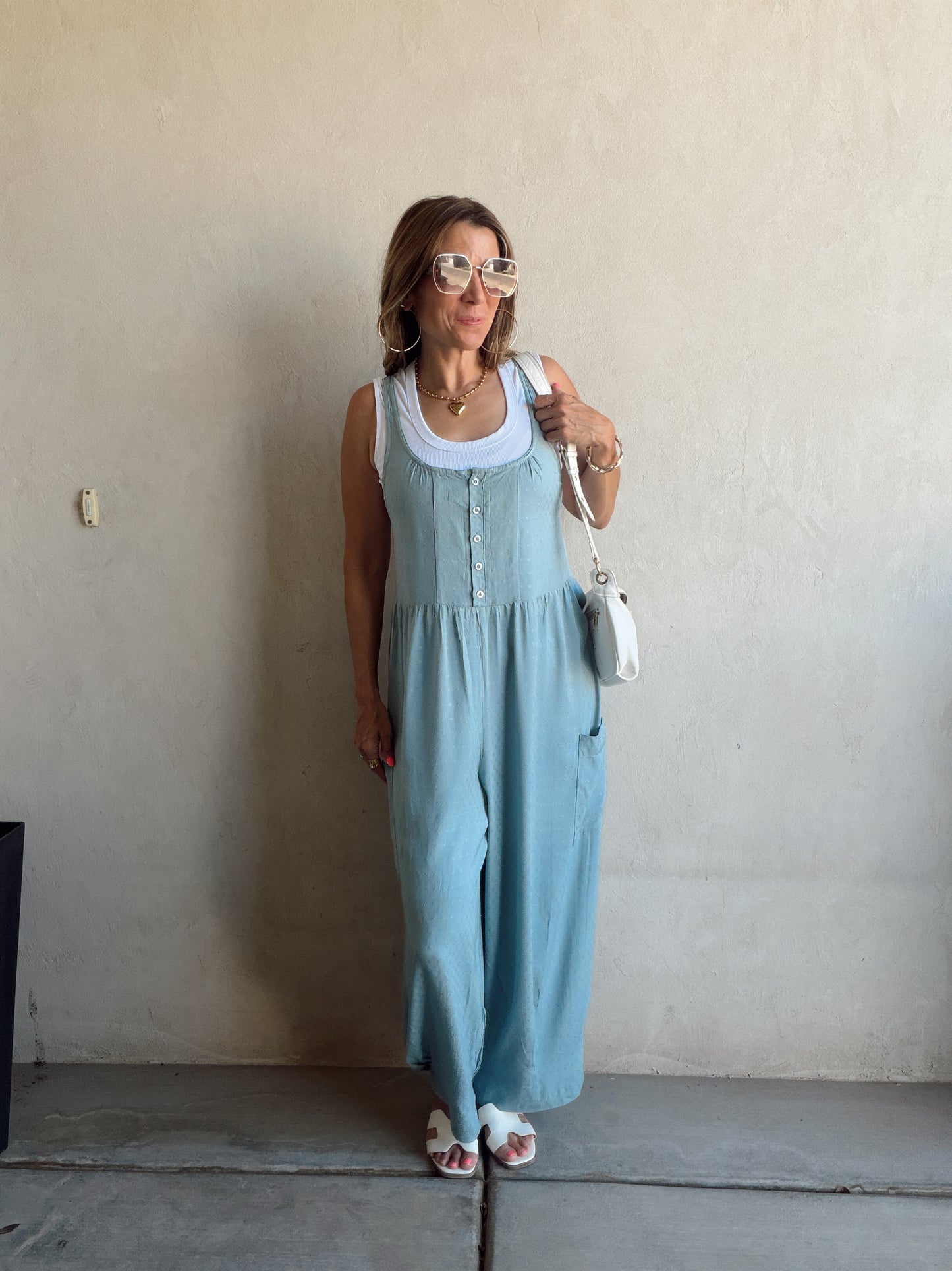 Millie Romper in Light Blue