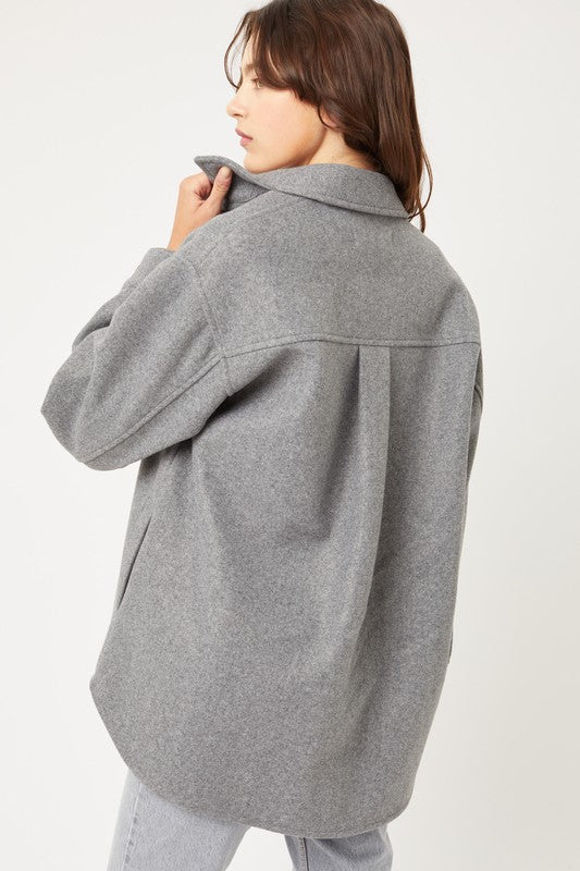 Fleece Oversized Shacket in Several Neutral Colors