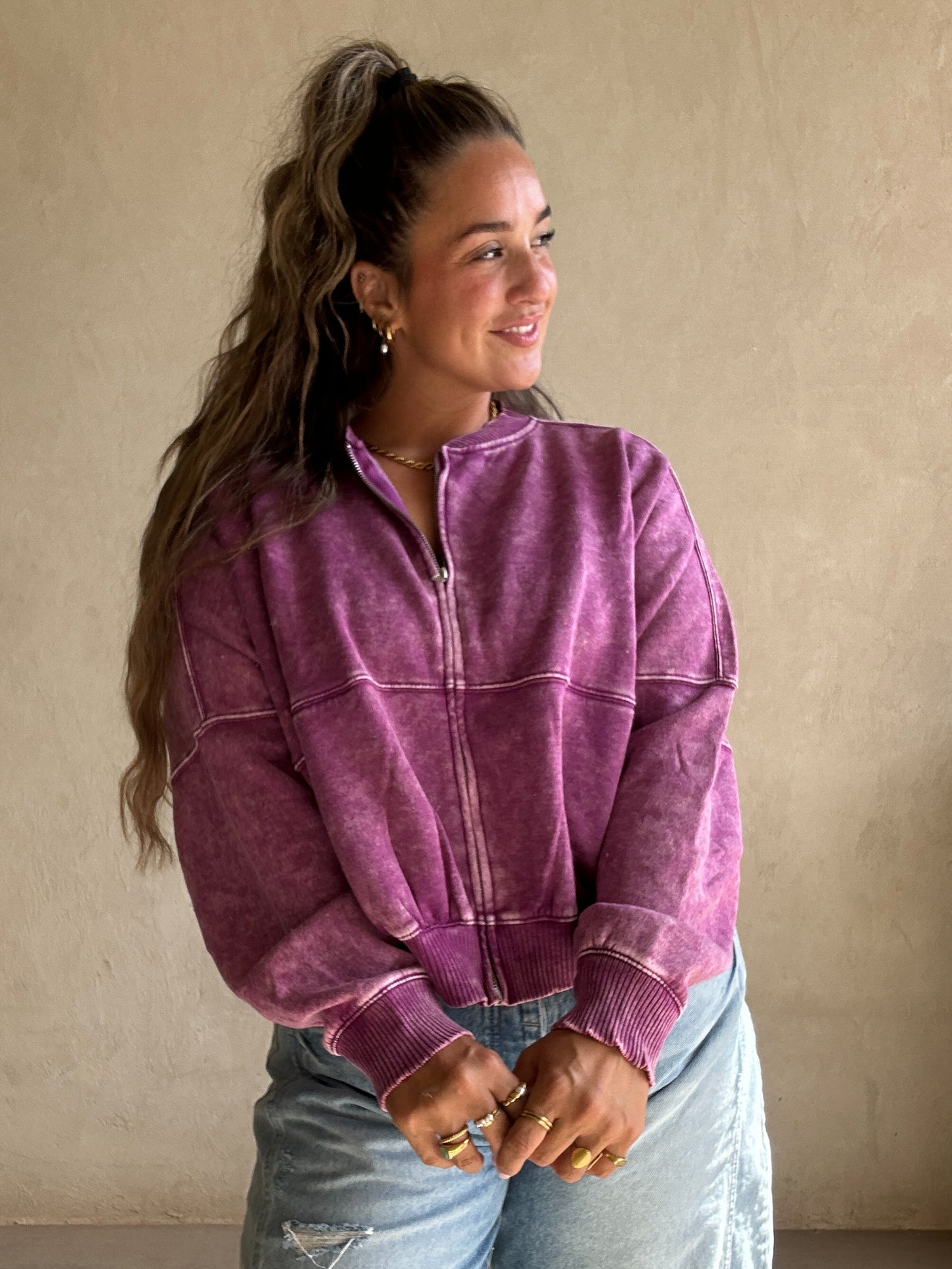 Kayla Bomber Jacket in Purple