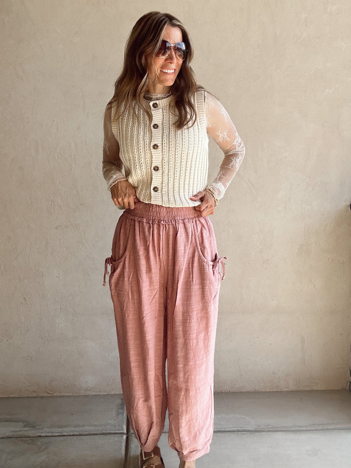 Lila Loose Pants in Mauve