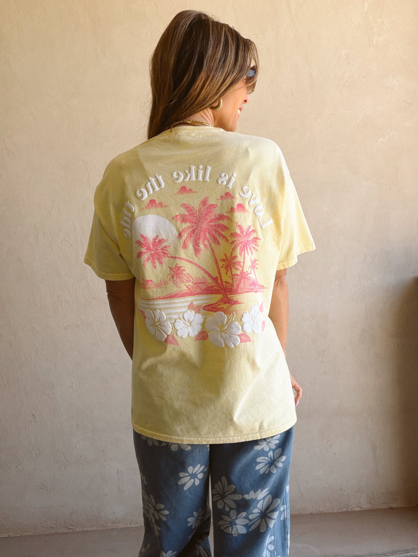 Love is like the Tide Tee in Soft Yellow
