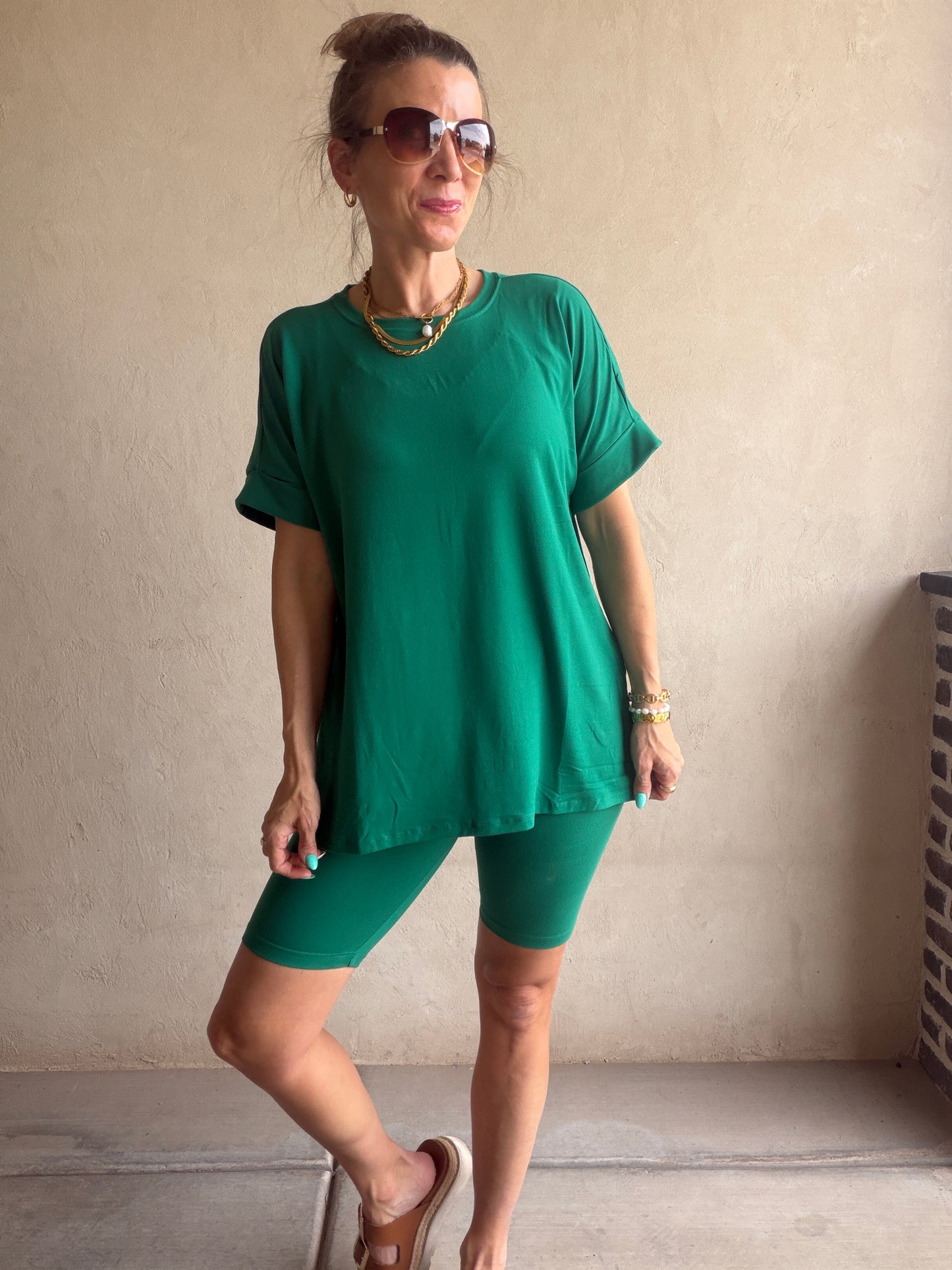 Jillian Heavenly Biker Set in Kelly Green