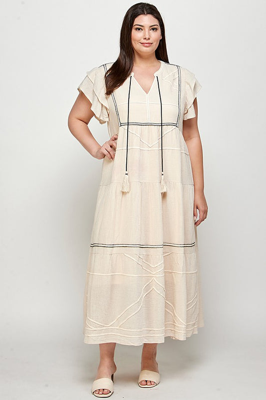 Curvy Penelope Dress in Cream