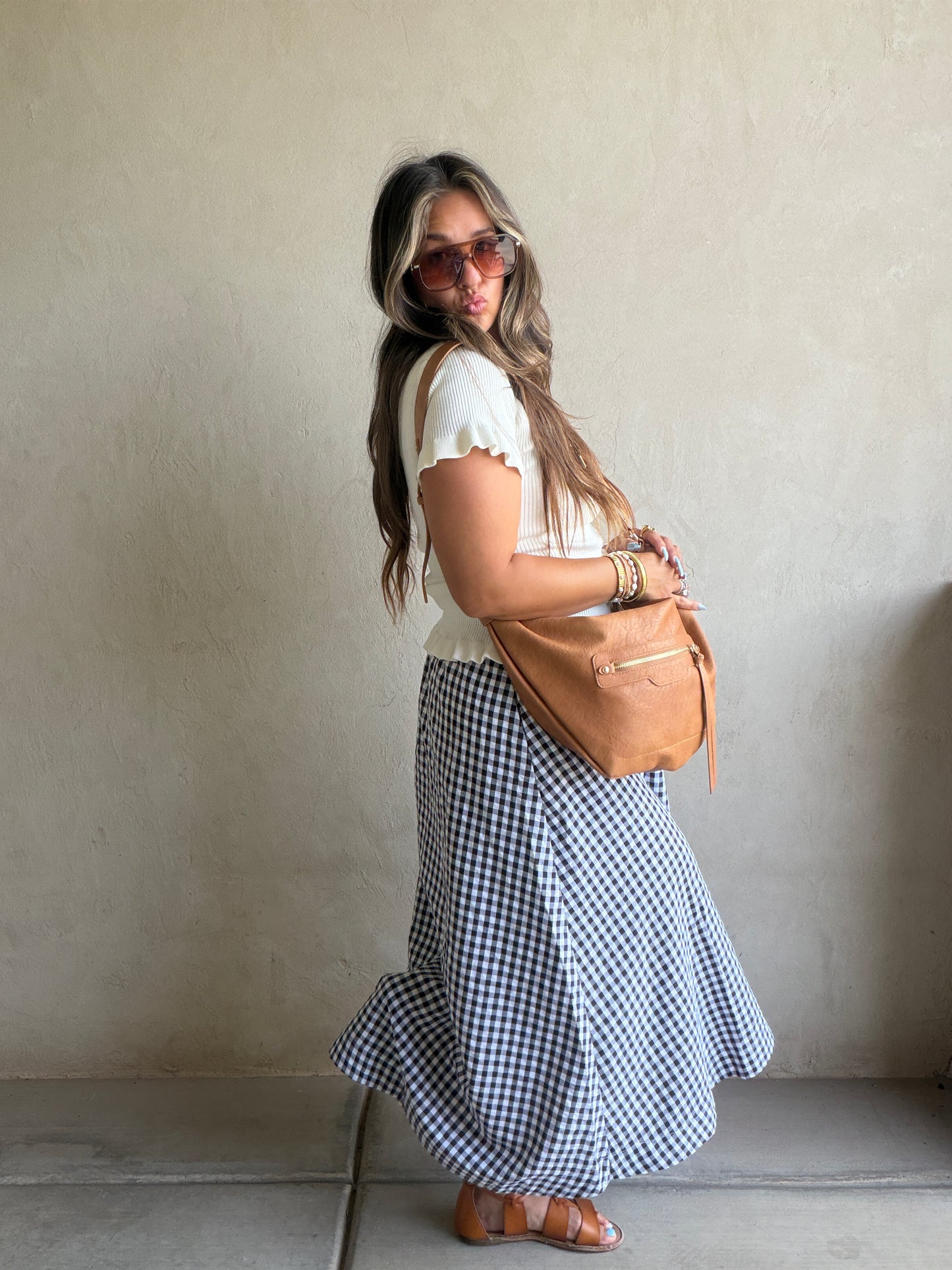 Gingham Skirt in Black & White