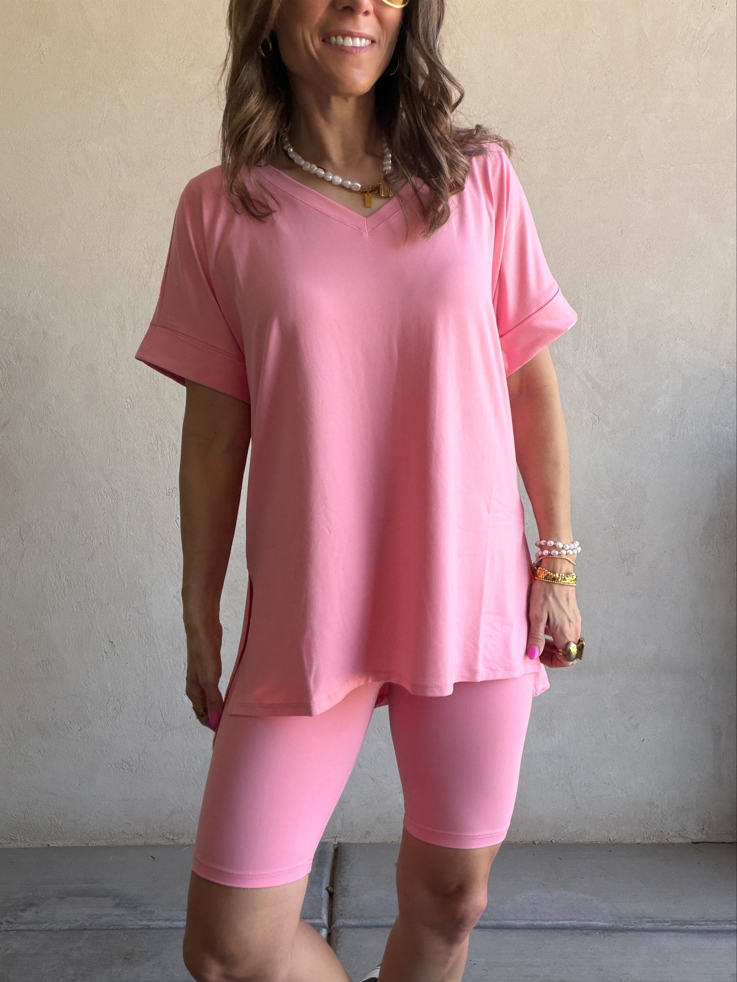Jillian Heavenly Biker Set in Pink