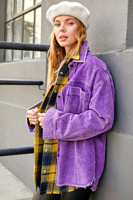 Daisy Jacket in Purple, Black, Olive and Ecru