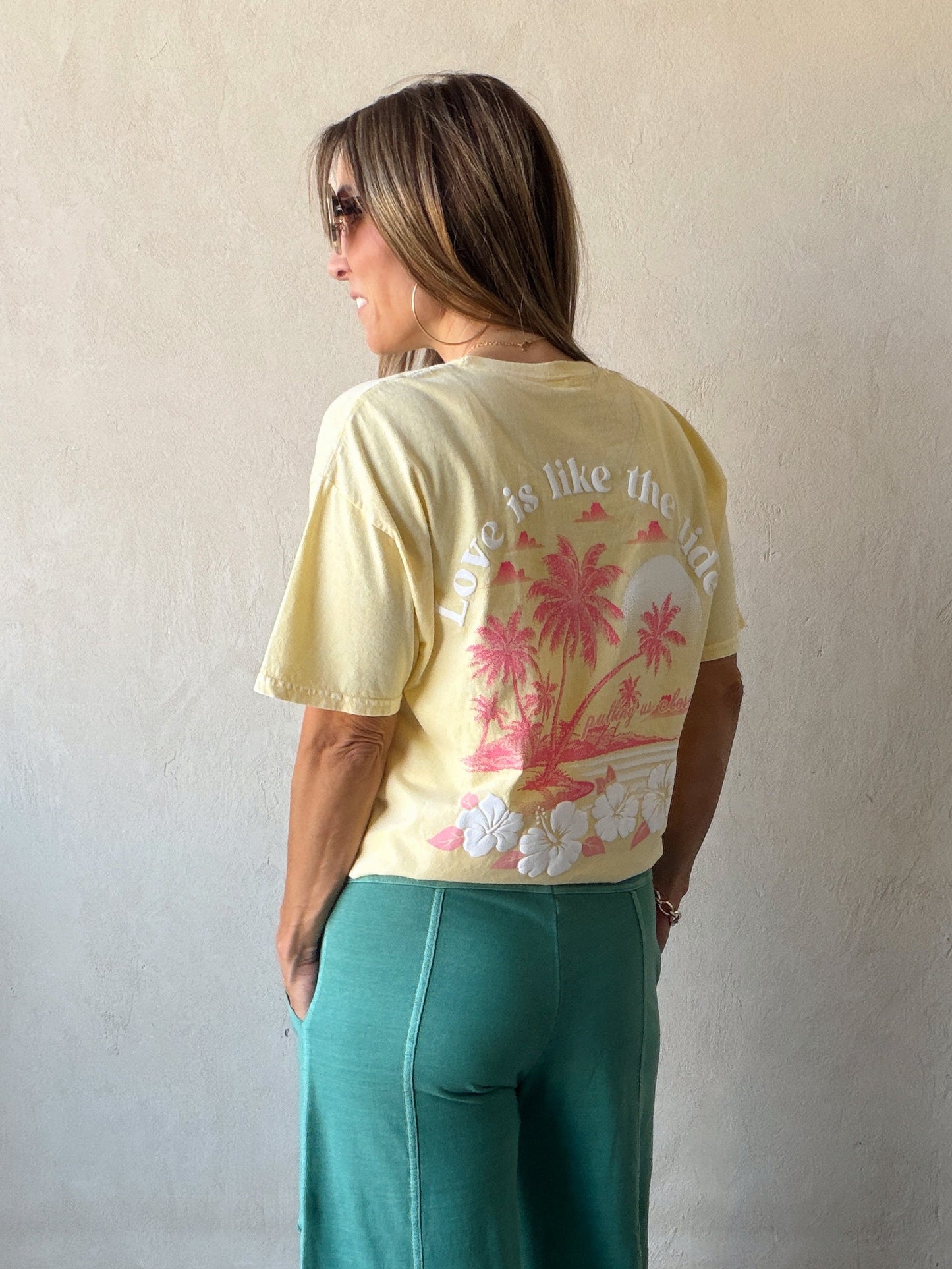 Love is like the Tide Tee in Soft Yellow