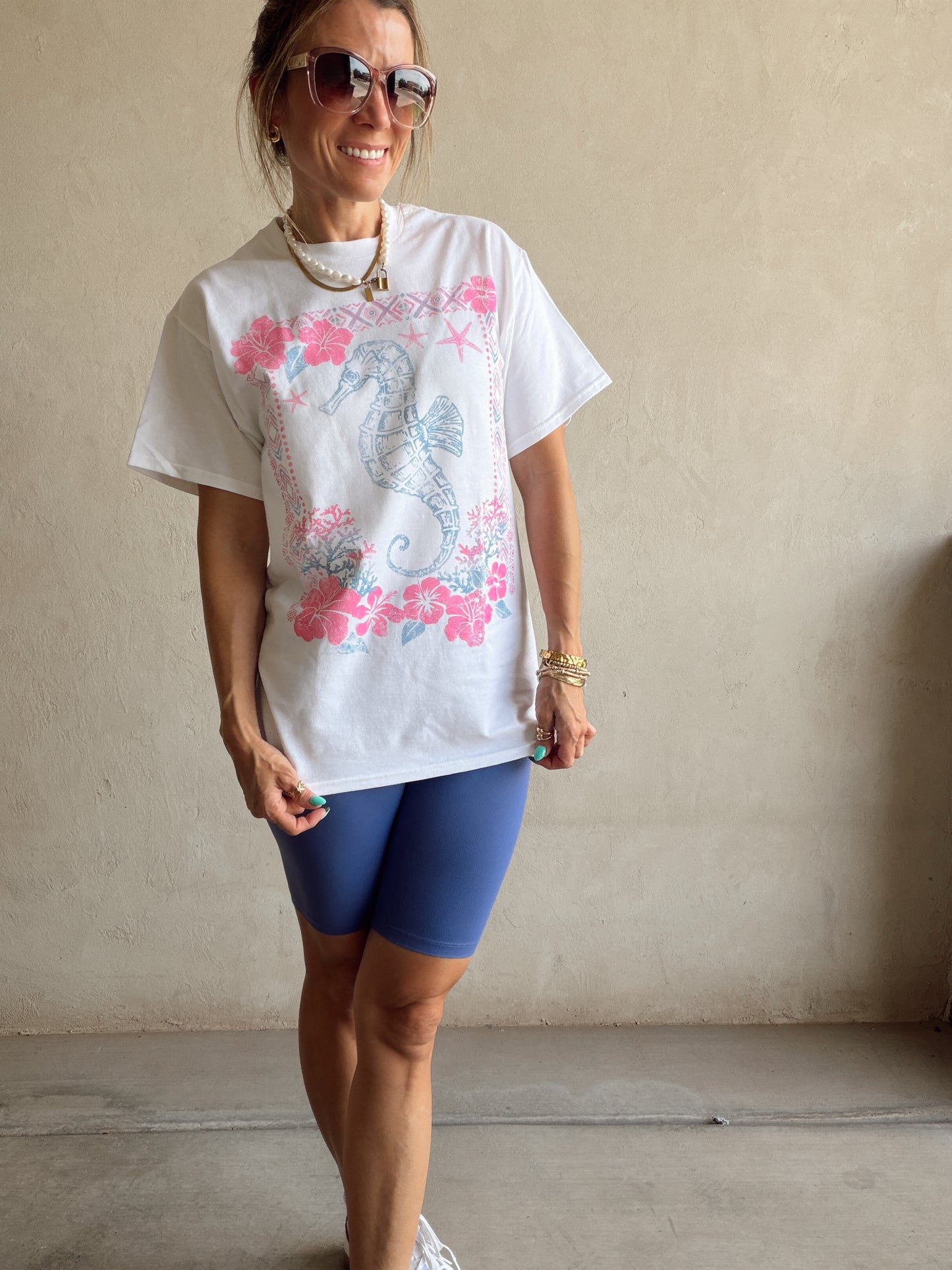 Seahorse Tee in White