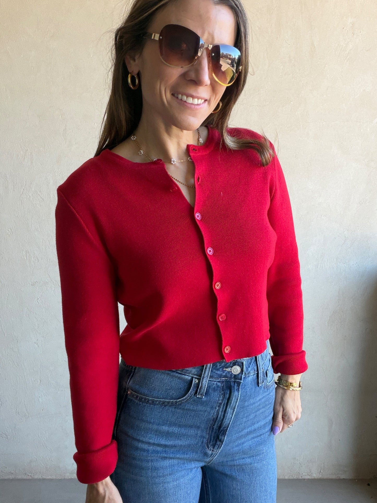 Charlotte Cardigan in Red