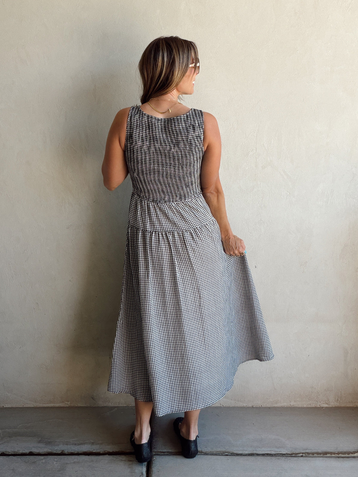 Denise Dress in Gingham Dress in Black & White