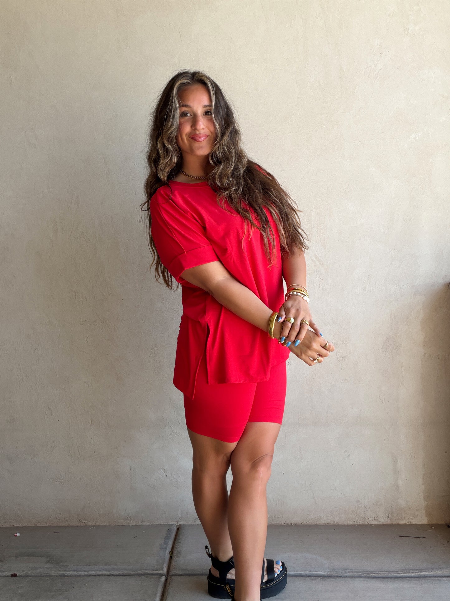 Jillian Heavenly Biker Set in Red