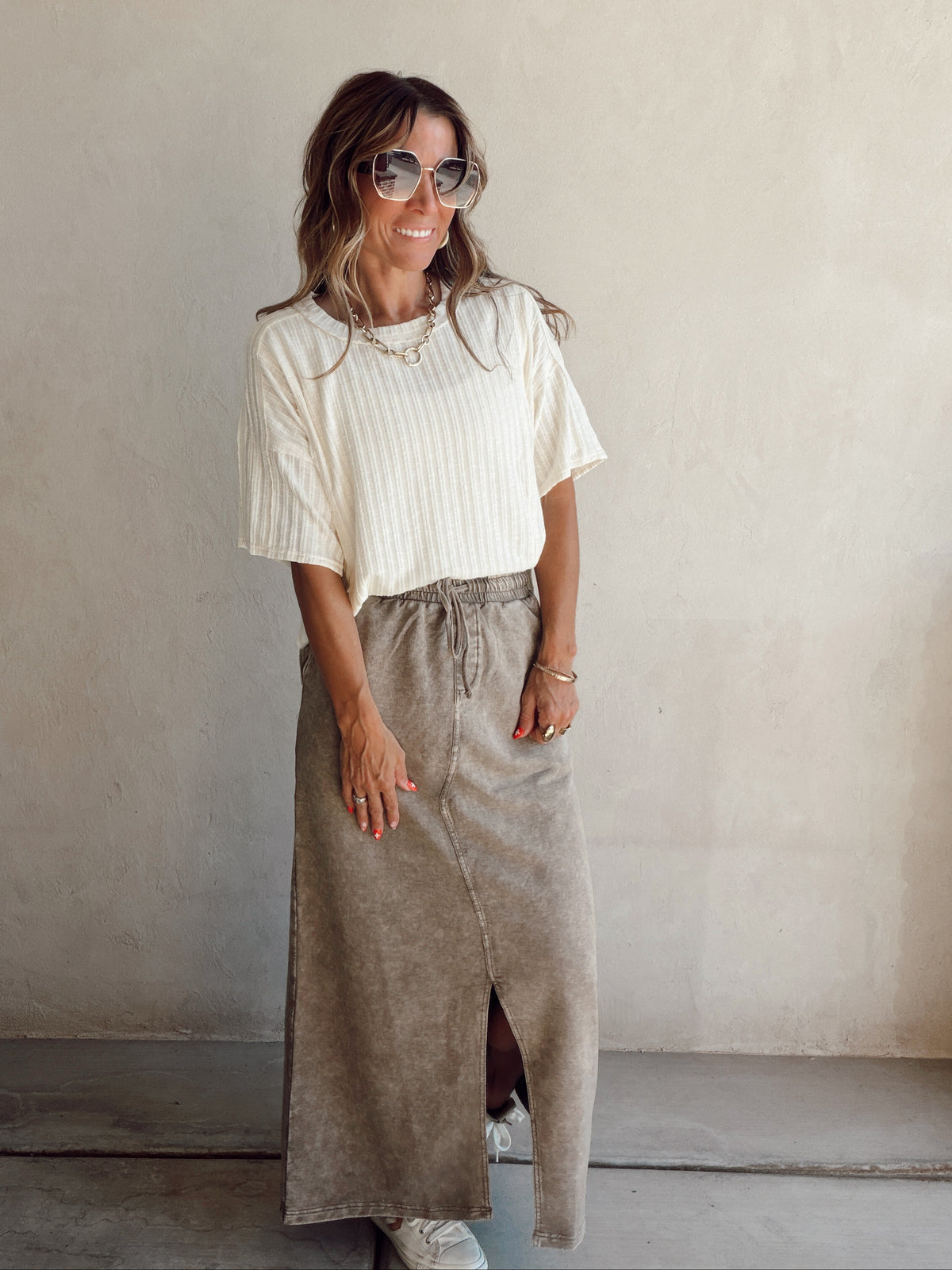 Corey Knit Skirt in Sunfade Mocha