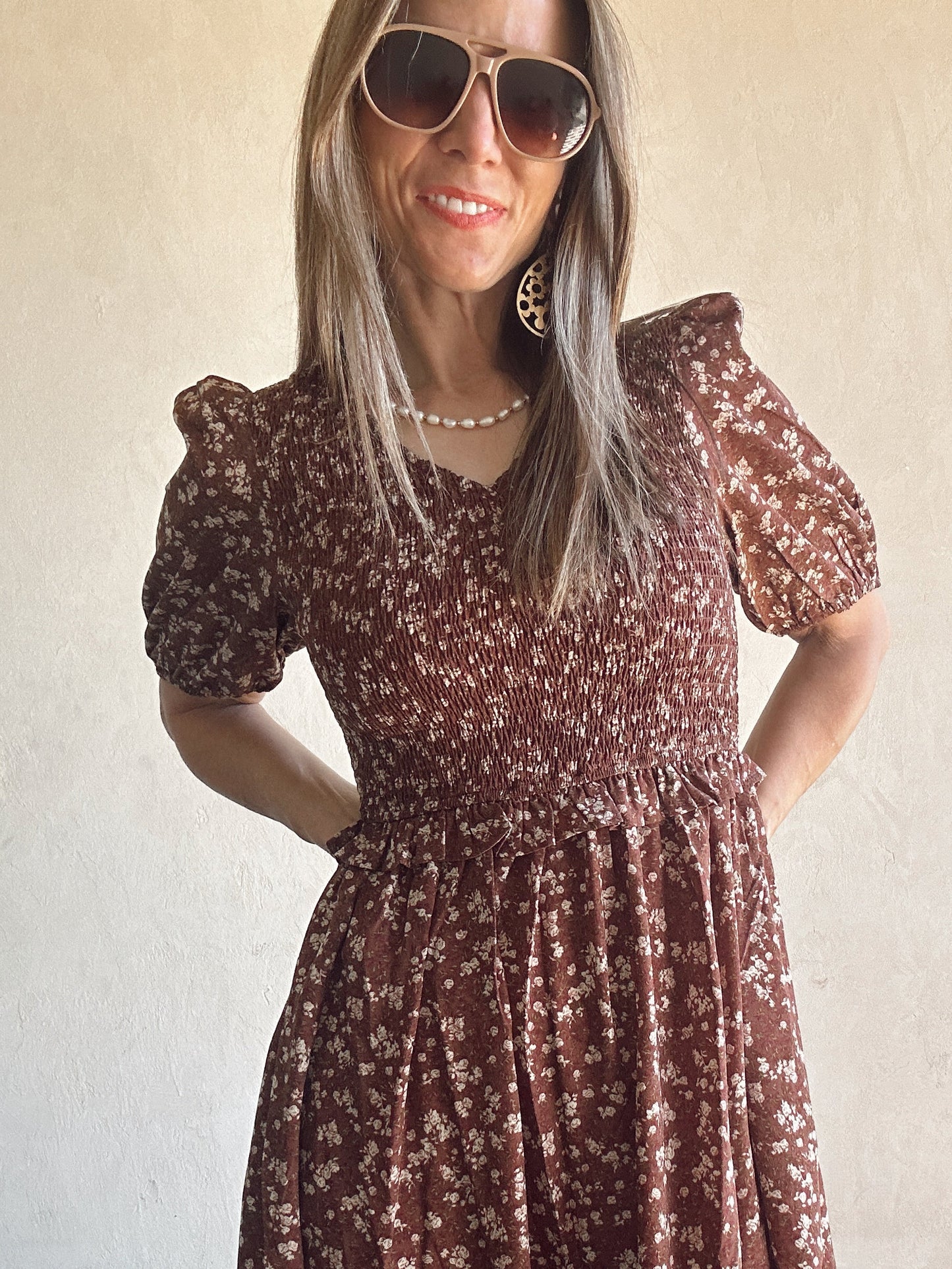 Raegan Dress in Brown