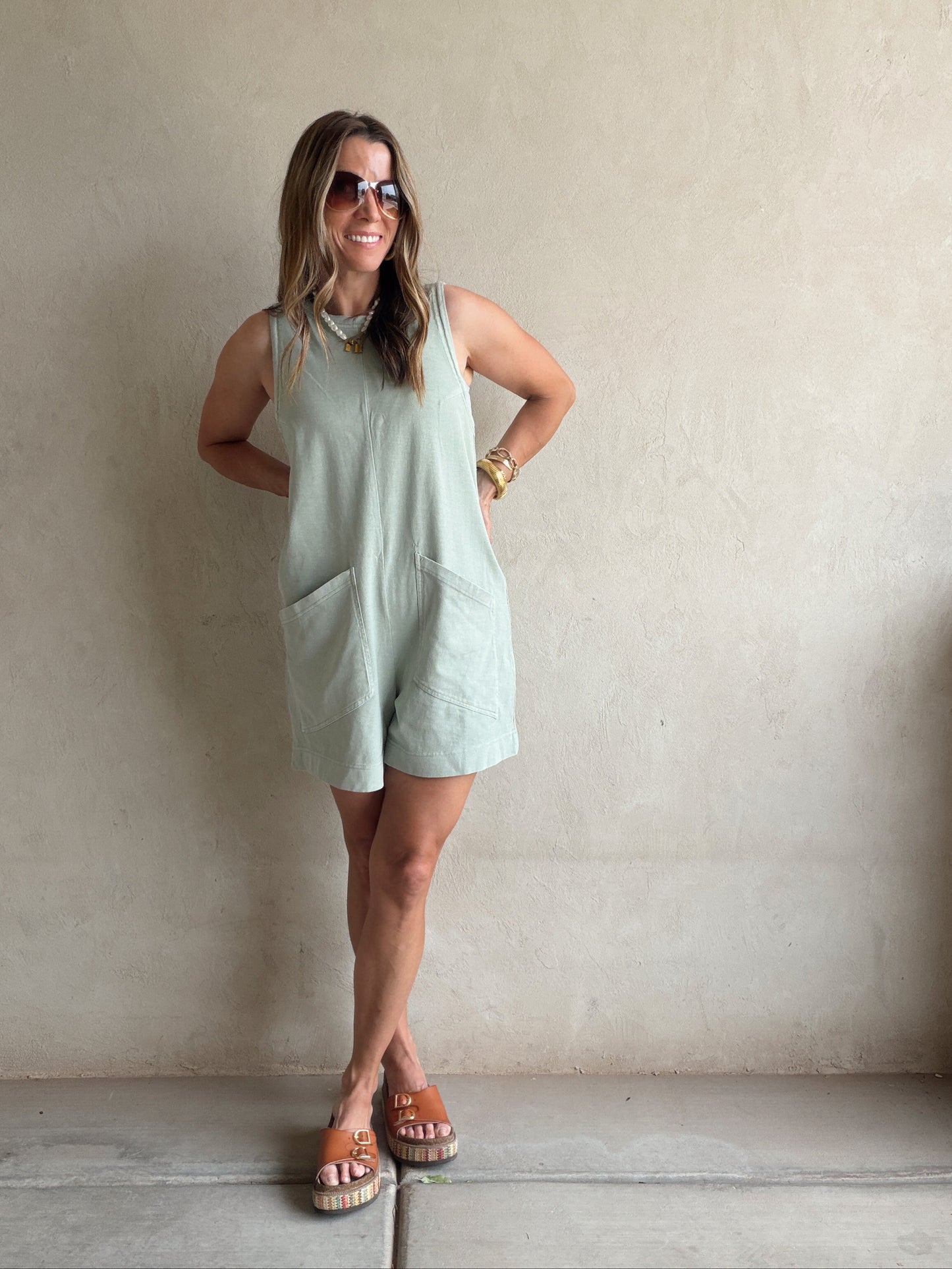 Lynae Romper in Sage