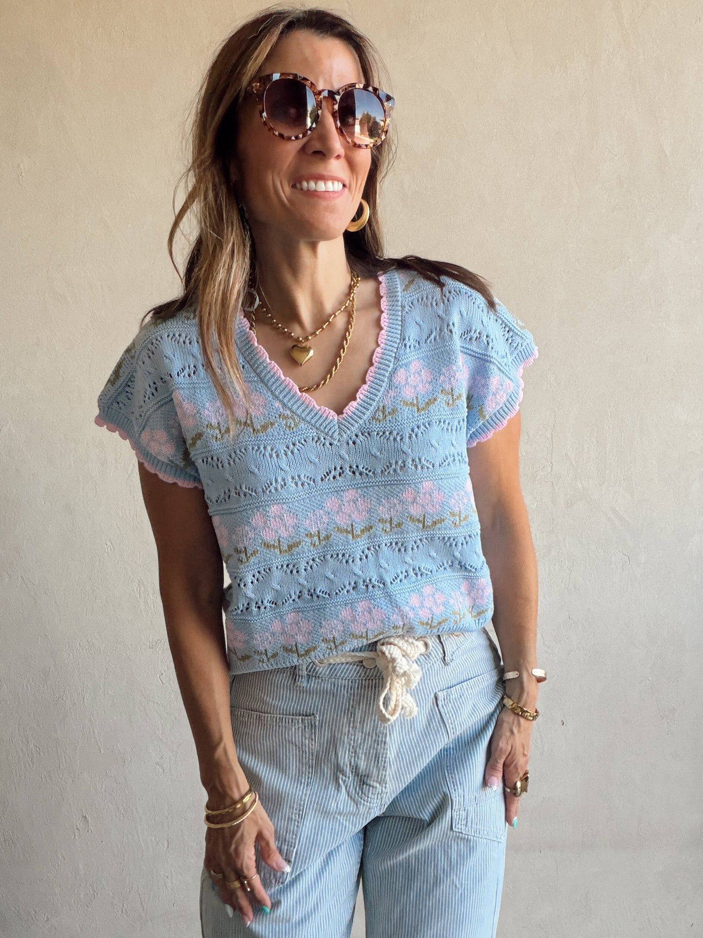 Kendall Floral Top in Pink Floral