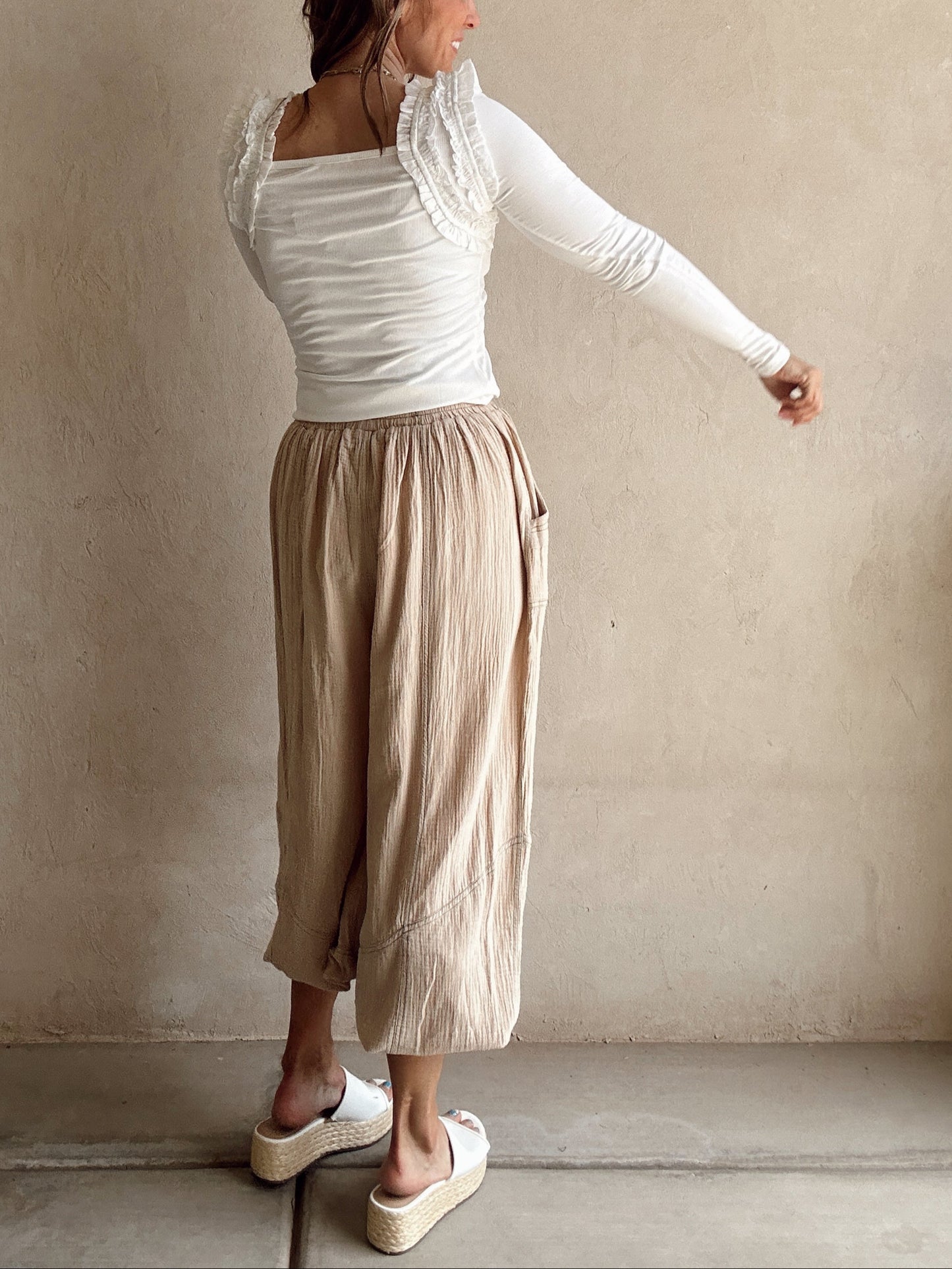 Ashley Square Neck Top in White