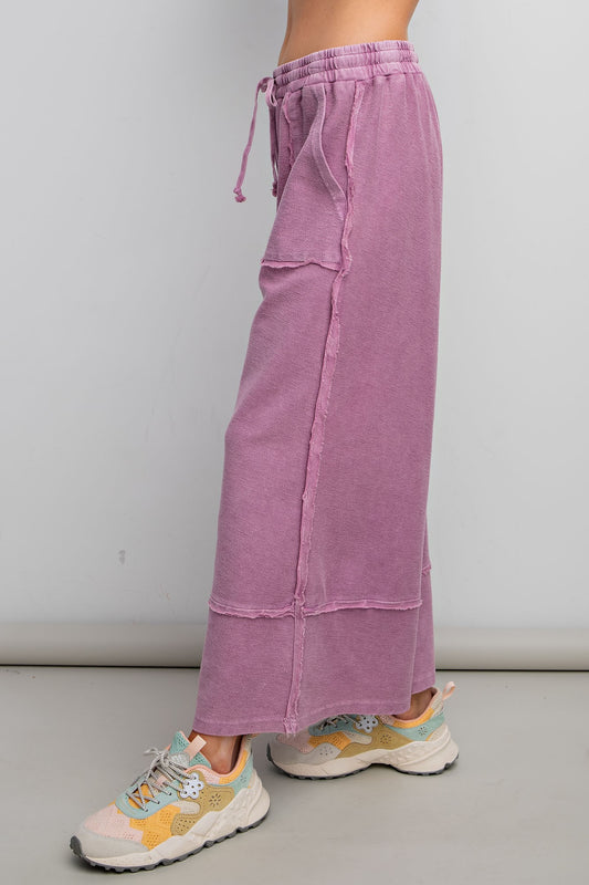 Wide Leg Palazzo Pants in Berry