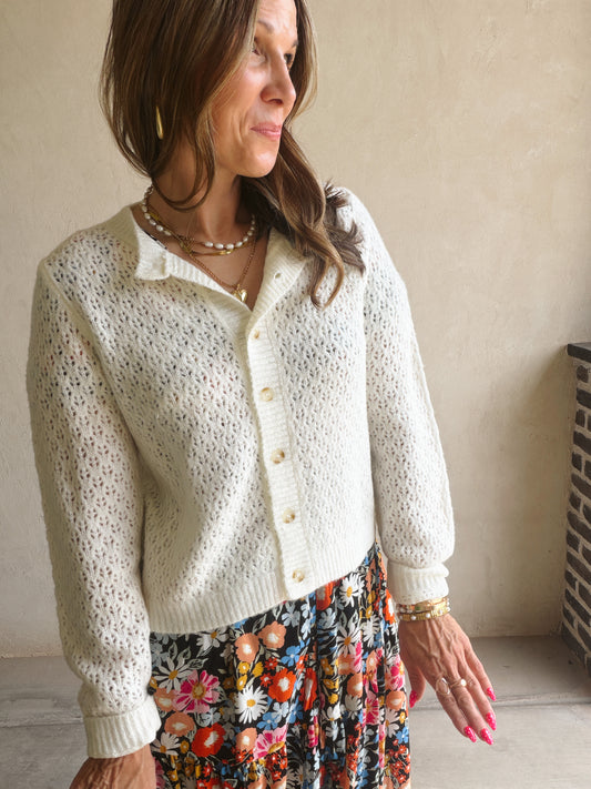 Scout Cardigan in Sky Blue or Ivory