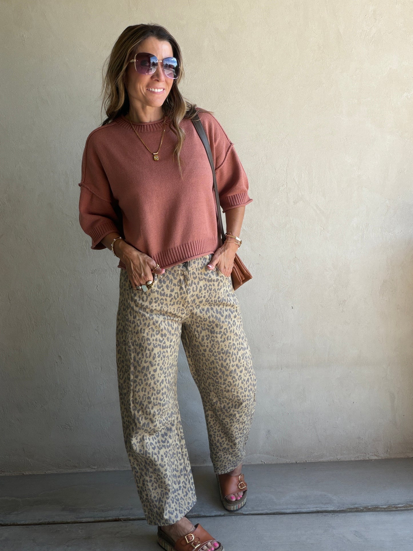 Becca Leopard Barrel Pants