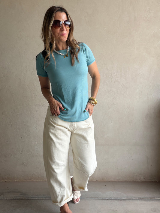 Sonny Ribbed Top in Teal