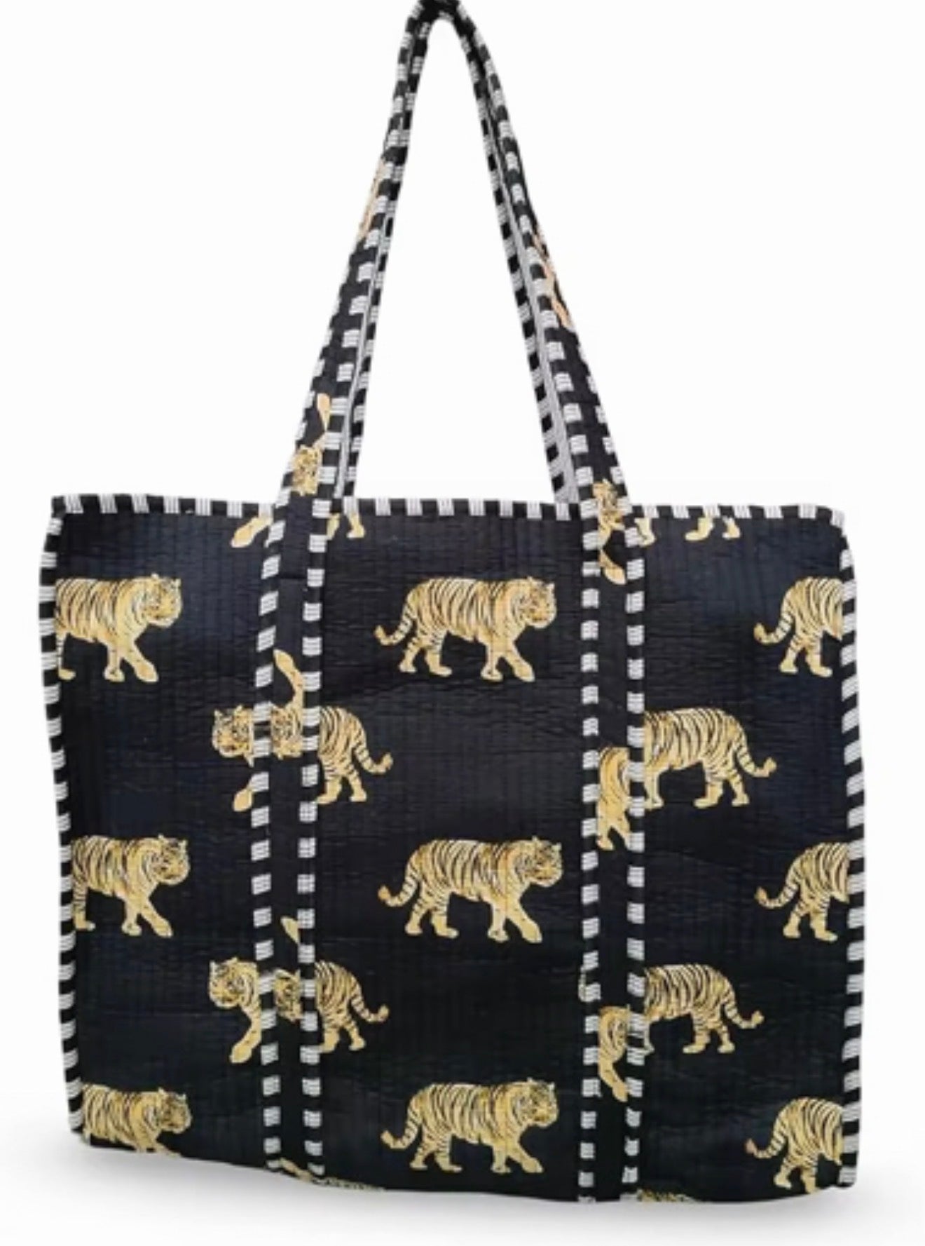 PREORDER | Mindee Quilted Bag – Black Tiger | Ships Mid-October