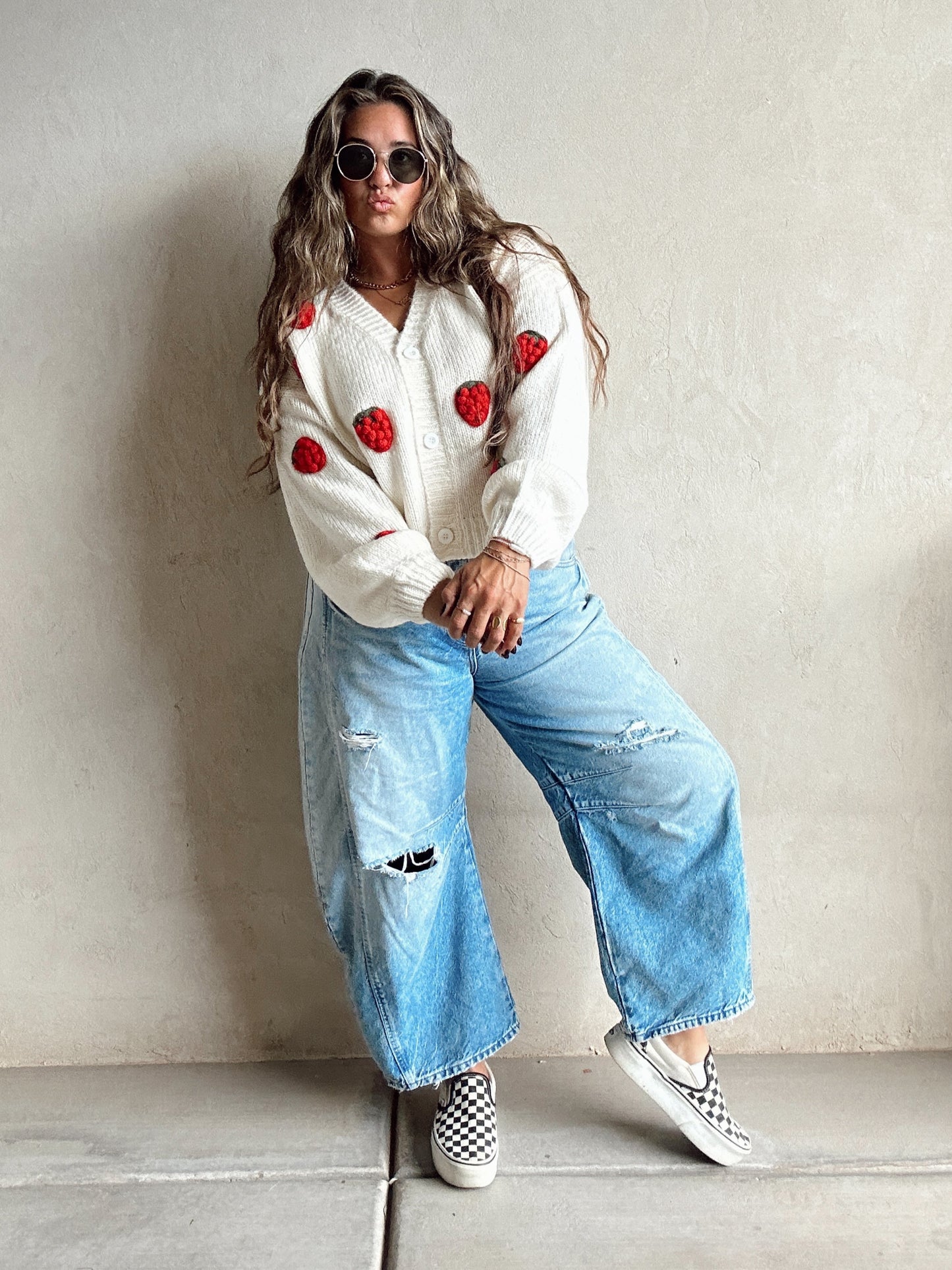 Eden Strawberry Sweater in Ivory