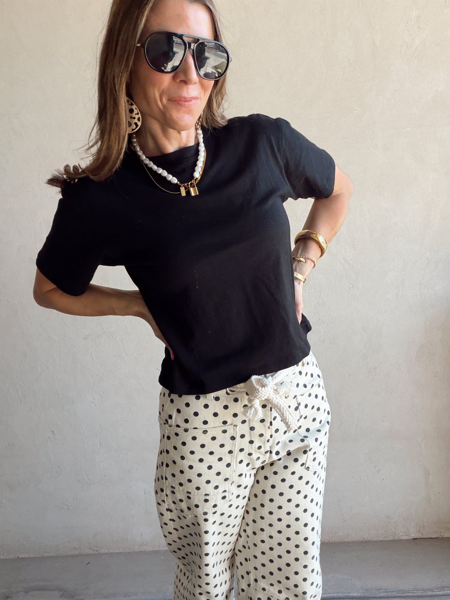 Ashley Cotton Tee in Black