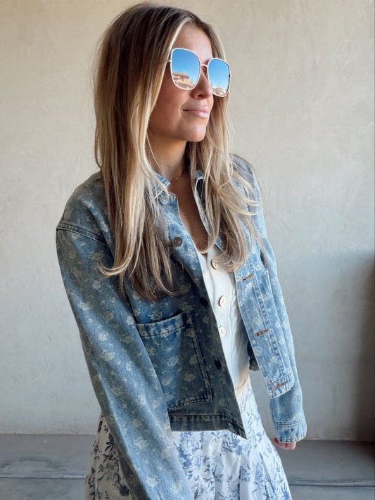 Aubrey Floral Denim Jacket