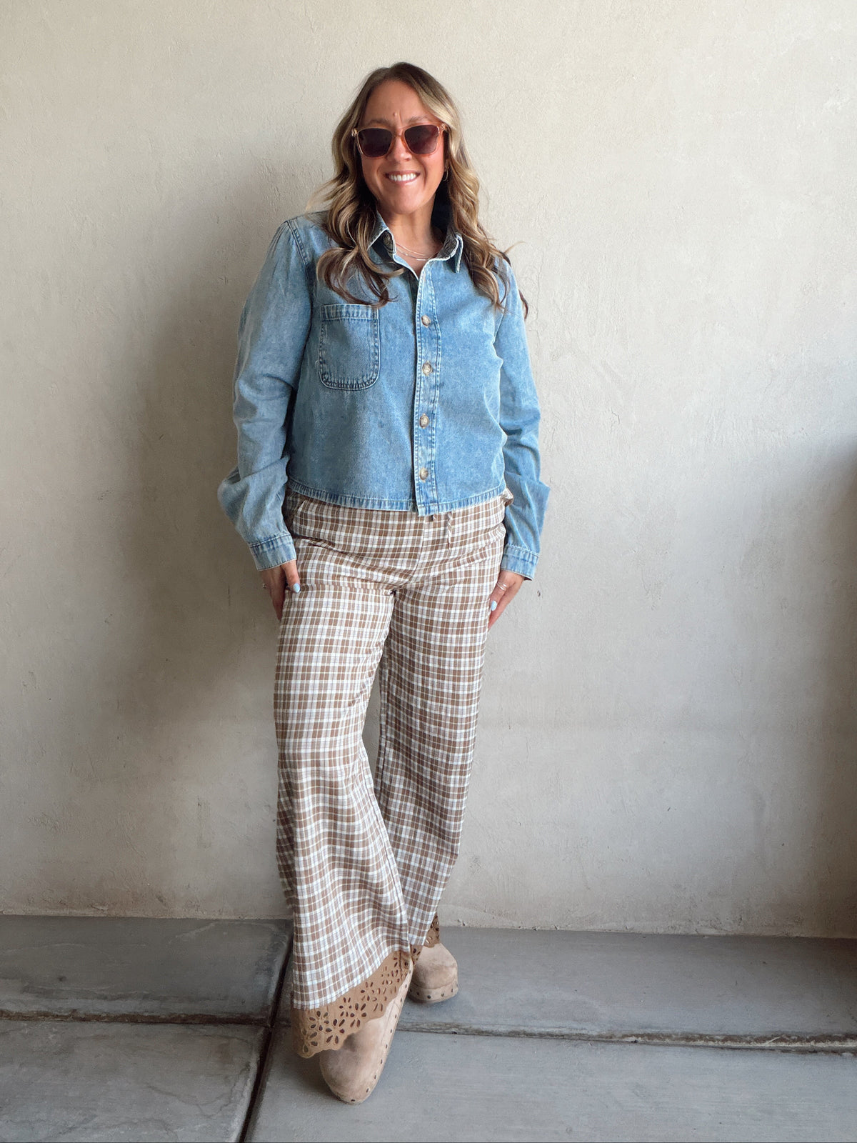 Ginger Plaid Pants in Browns & Ivory