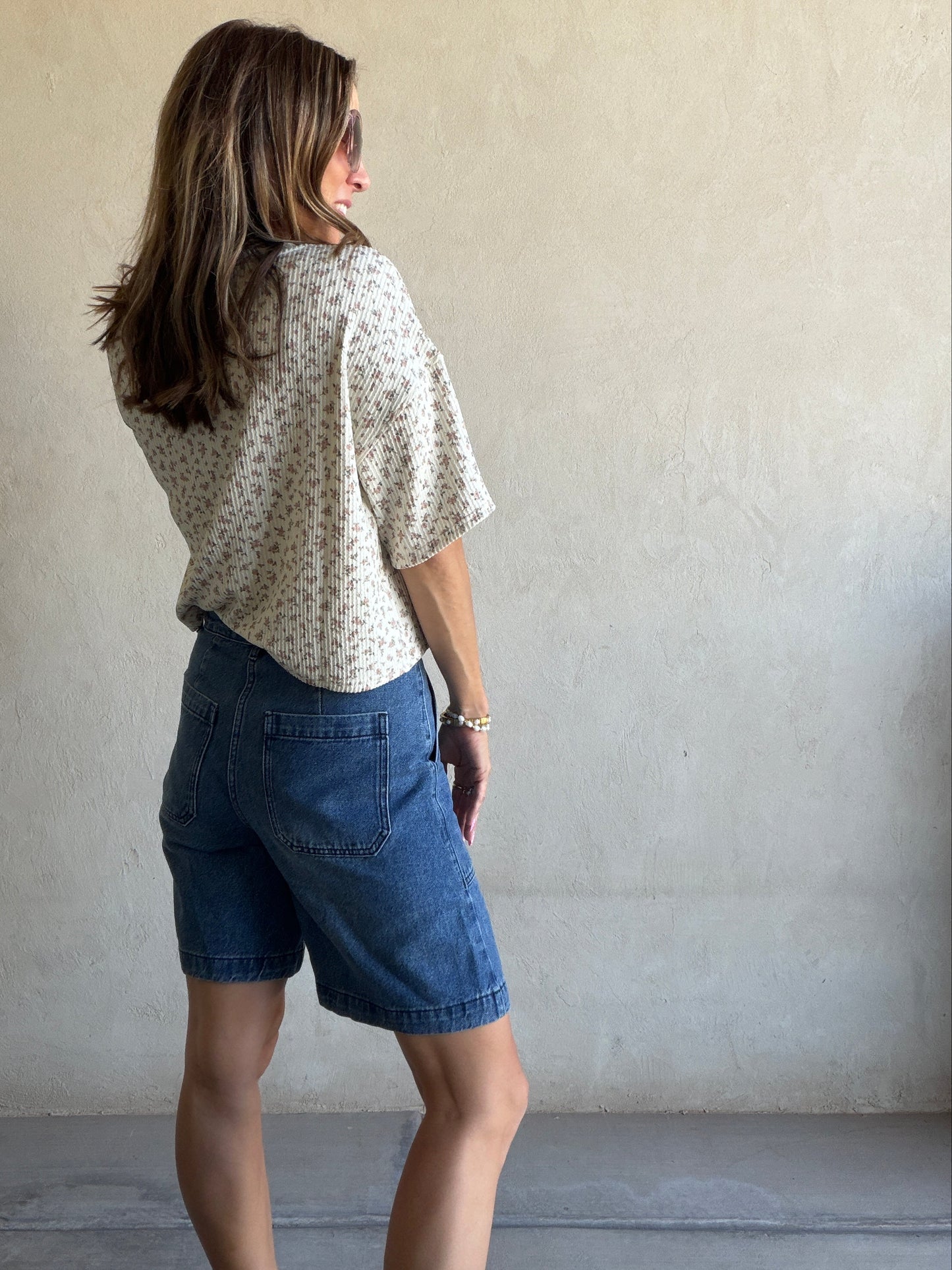 Jade Bermuda Shorts in Dark Denim