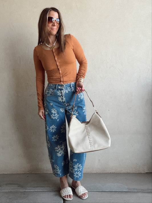 Andrea Studded Purse in Cream