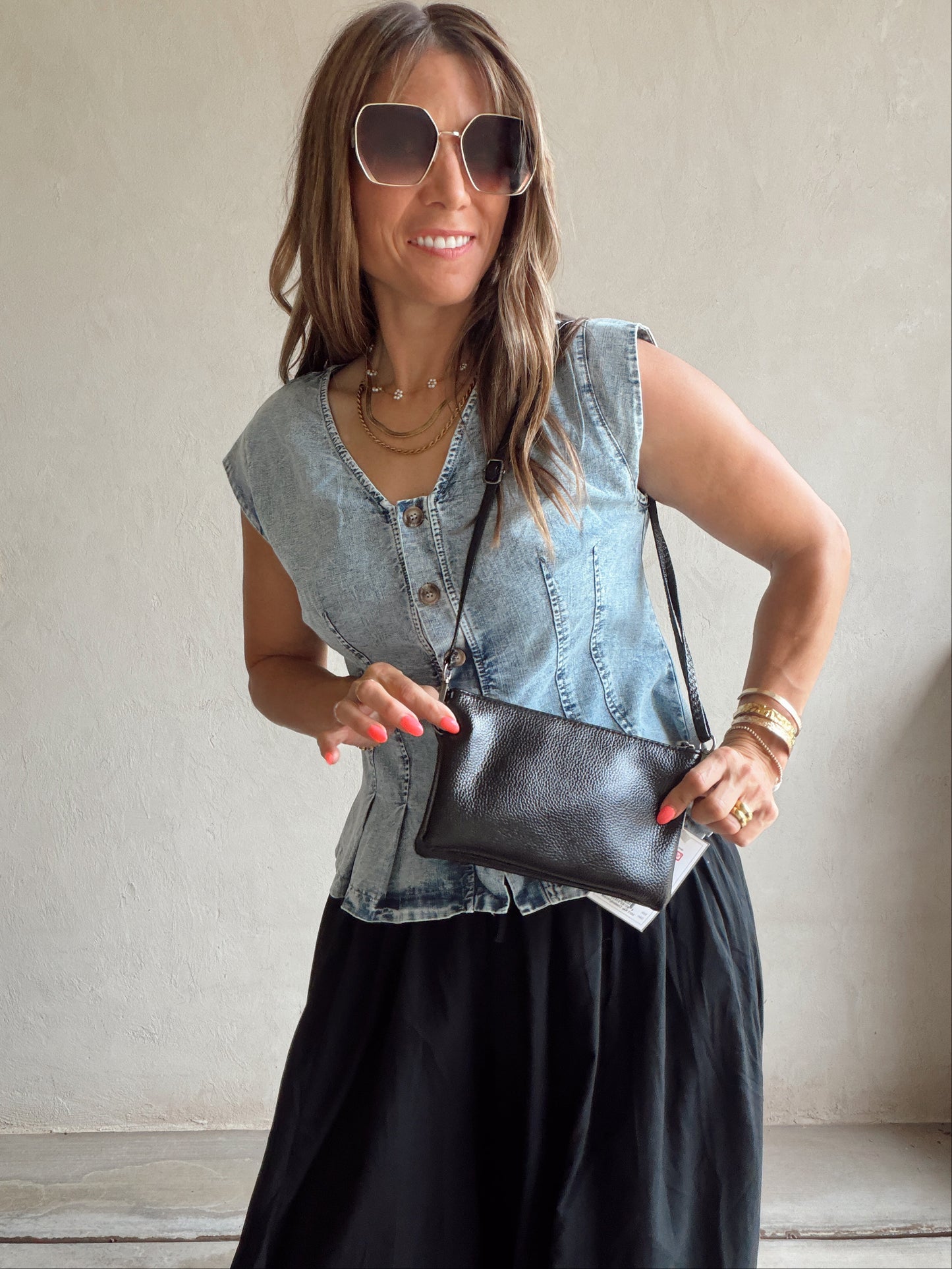 Saree Crossbody Purse in Black