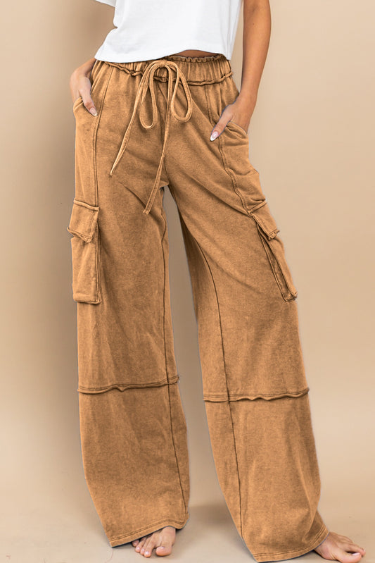 Mineral Washed Pant in Camel