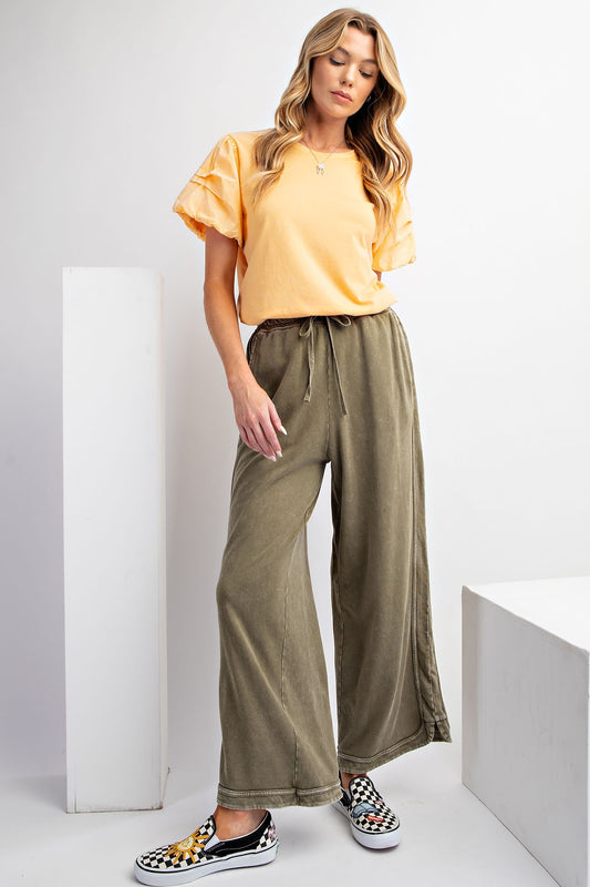 Loverly Palazzo Pants in Dusty Olive