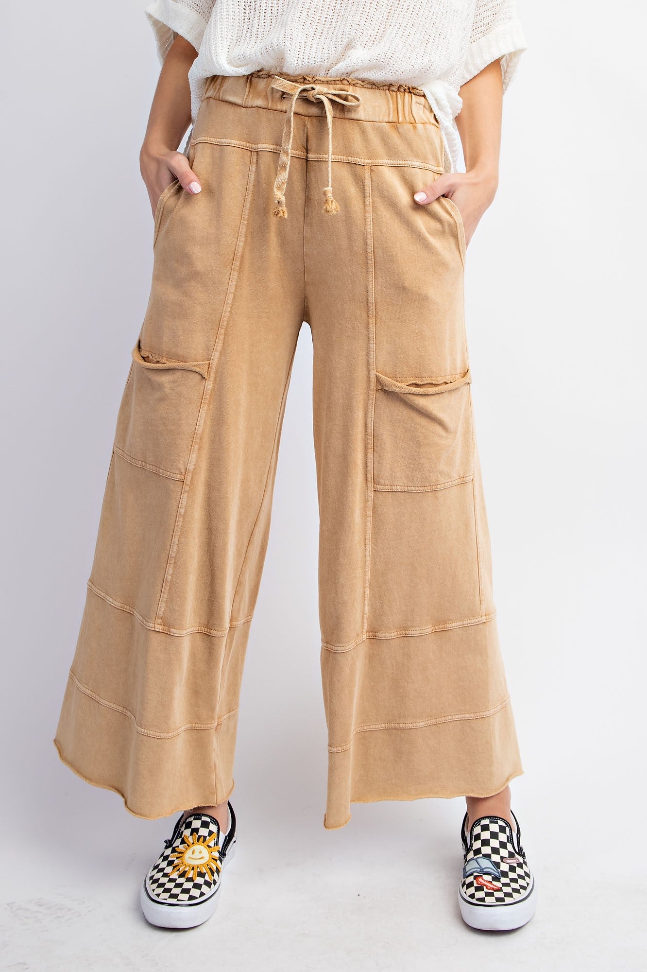 Feeling Good Palazzo Pants in Camel (1X-3X)