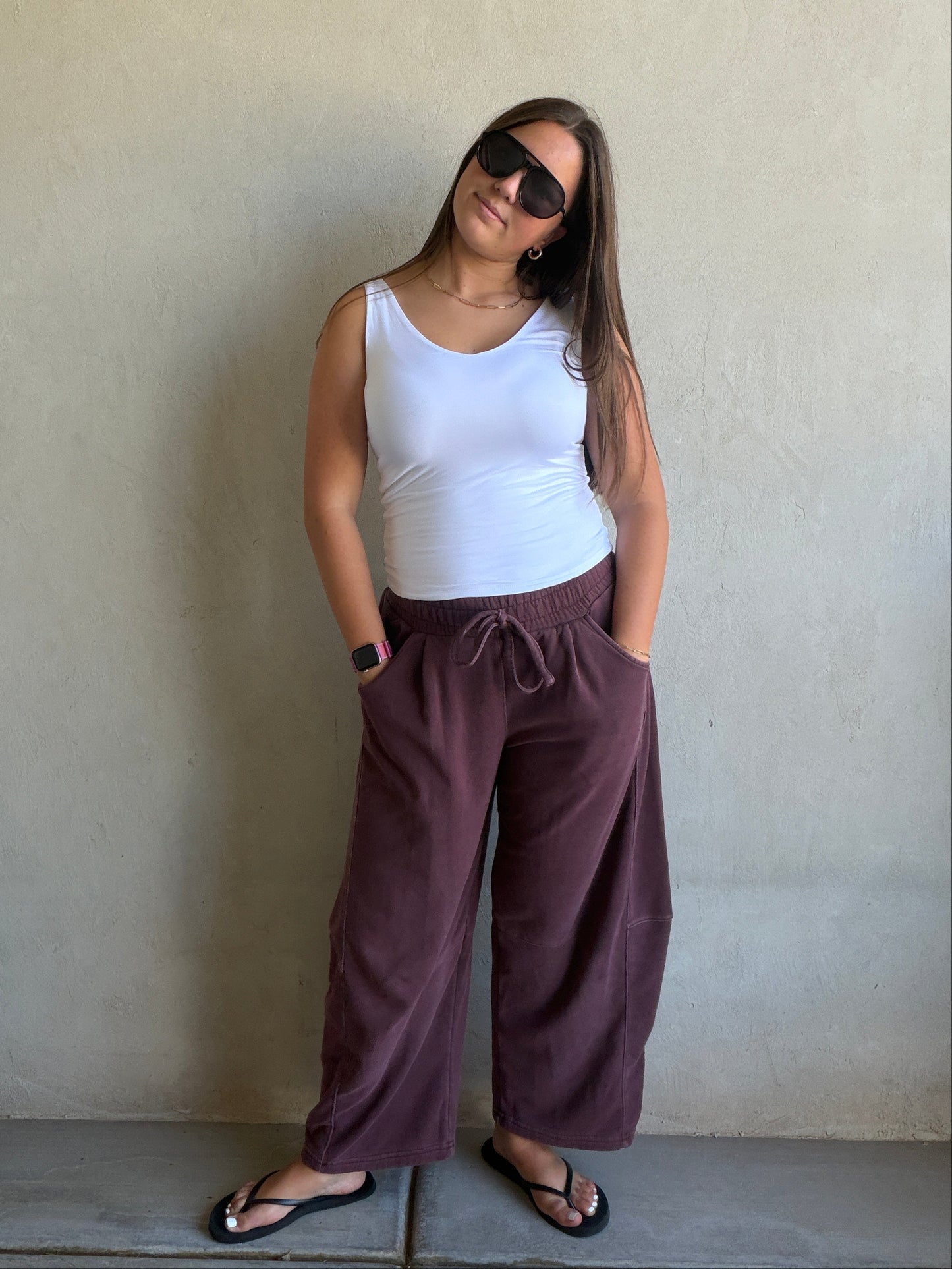 Barrel Sweatpants in Eggplant