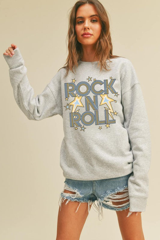 Rock N' Roll Sweatshirt in Heathered Grey