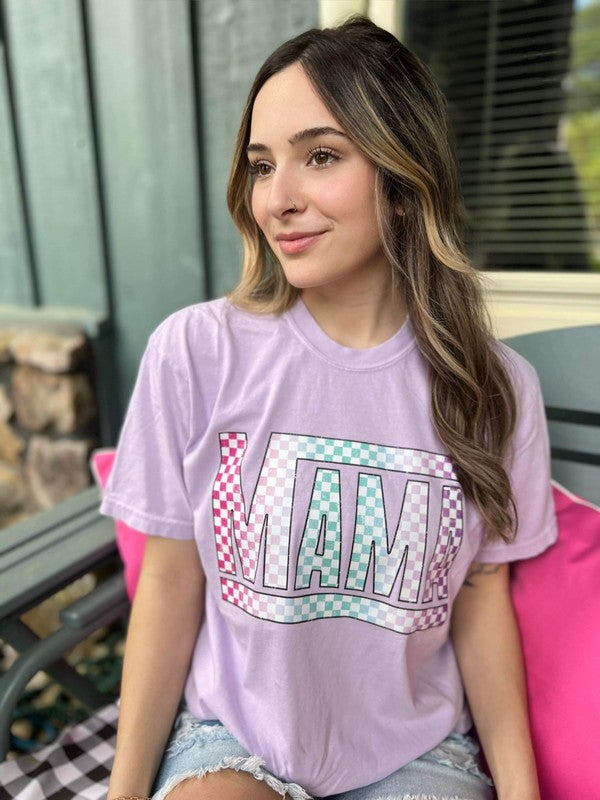 Rainbow Checkered Mama Tee