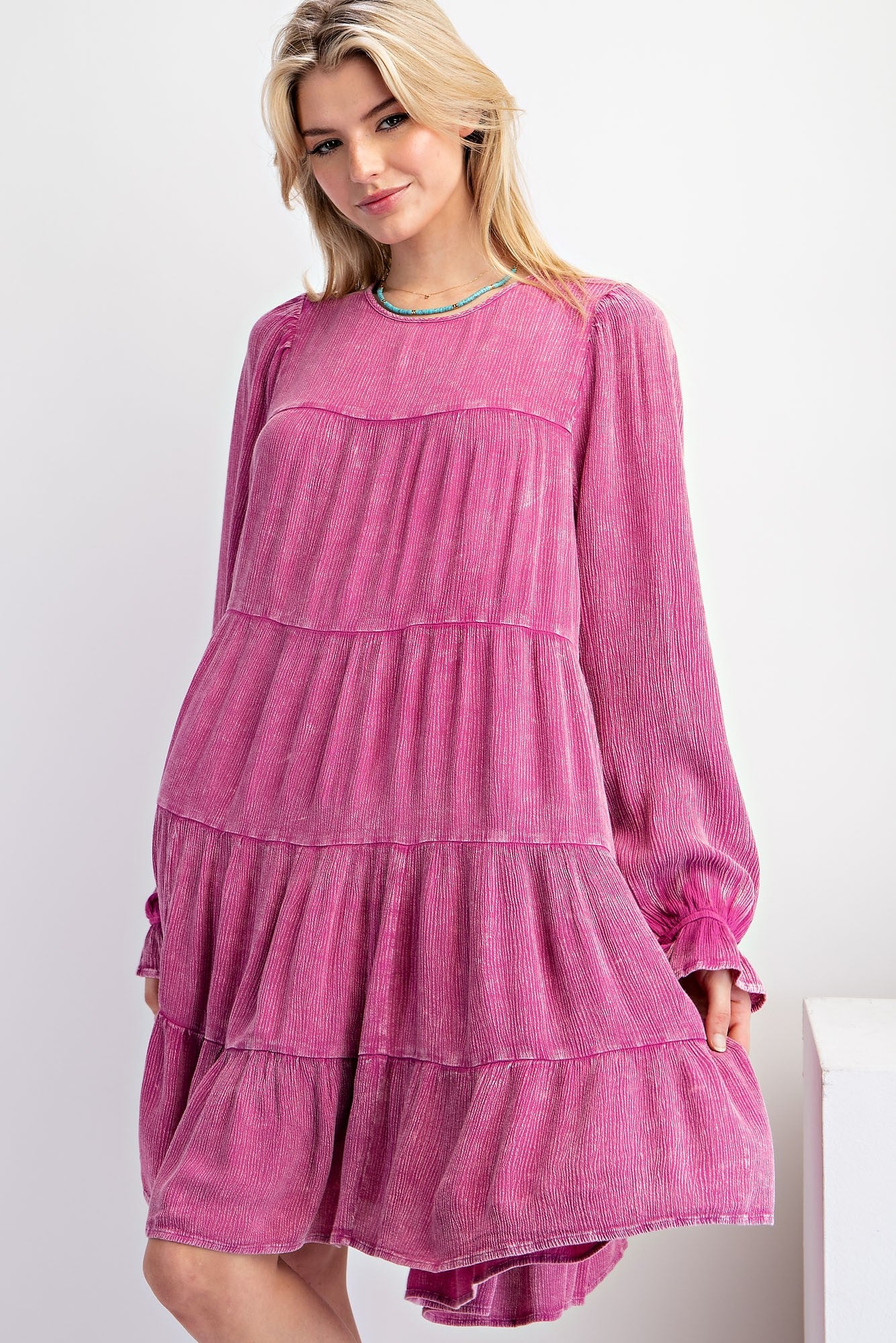 Mindy Mineral Wash Dress in Pink