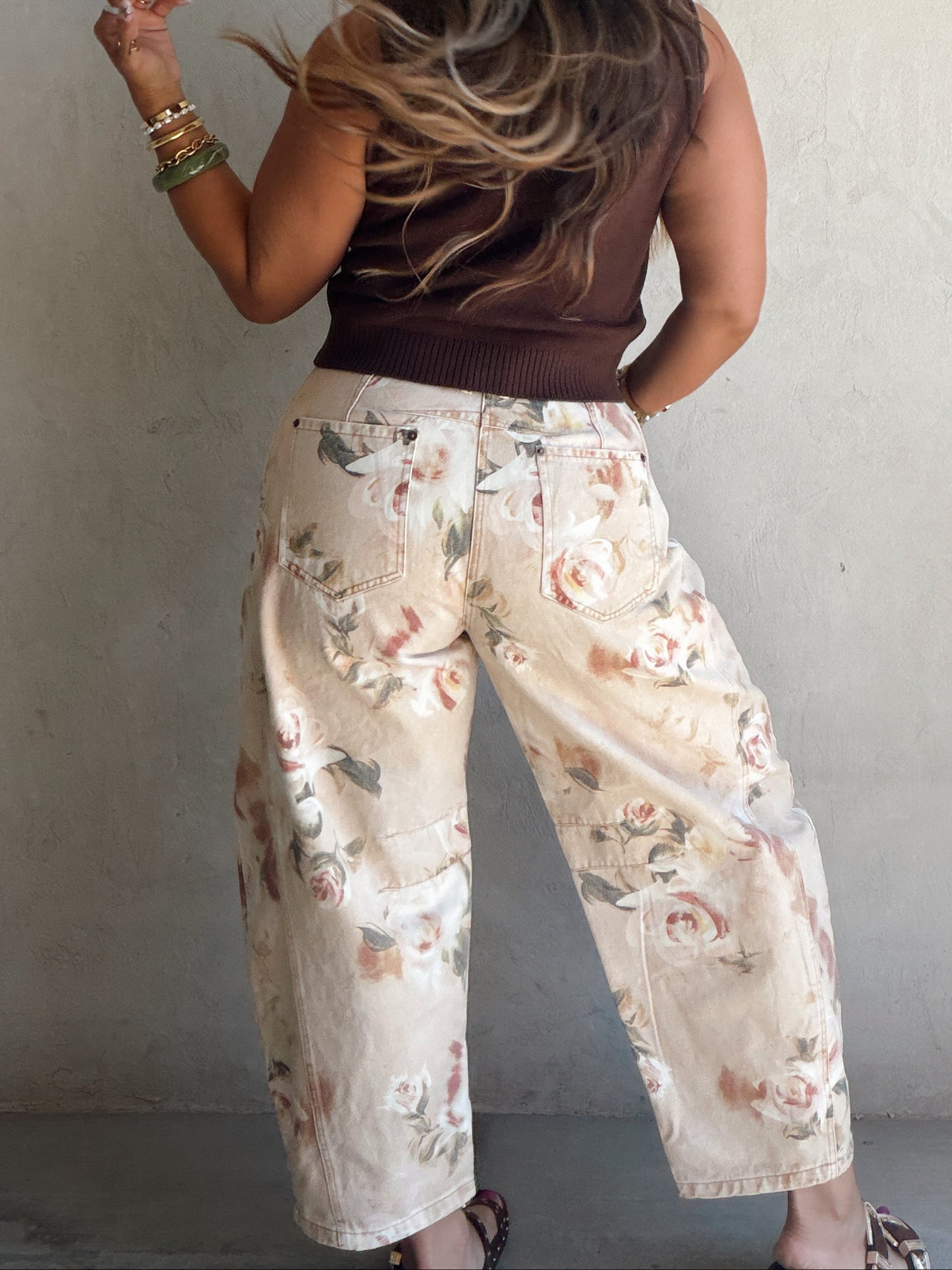 Vera Floral Barrel Jeans