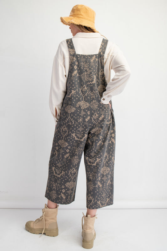 Frankie Overalls in Charcoal and Tan