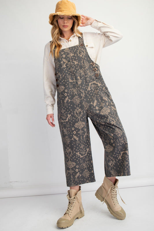 Frankie Overalls in Charcoal and Tan